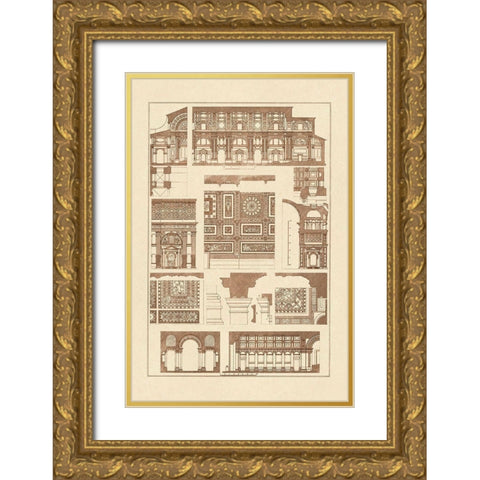 Barrel Vaults of the Renaissance Gold Ornate Wood Framed Art Print with Double Matting by Buhlmann, J.