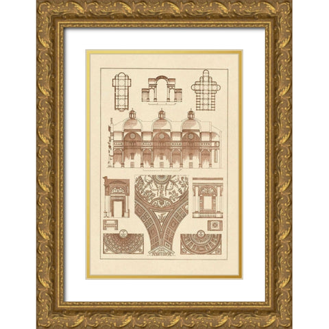 Cupola Vaulting of the Renaissance Gold Ornate Wood Framed Art Print with Double Matting by Buhlmann, J.
