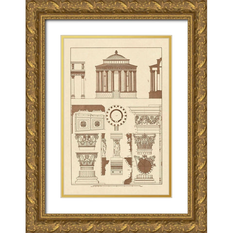 Temple of Vesta at Tivoli, Incantana at Salonichi Gold Ornate Wood Framed Art Print with Double Matting by Buhlmann, J.