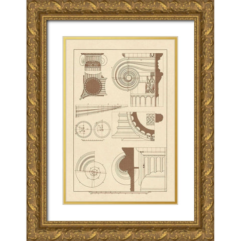 Capitals of the Erechtheum Gold Ornate Wood Framed Art Print with Double Matting by Buhlmann, J.