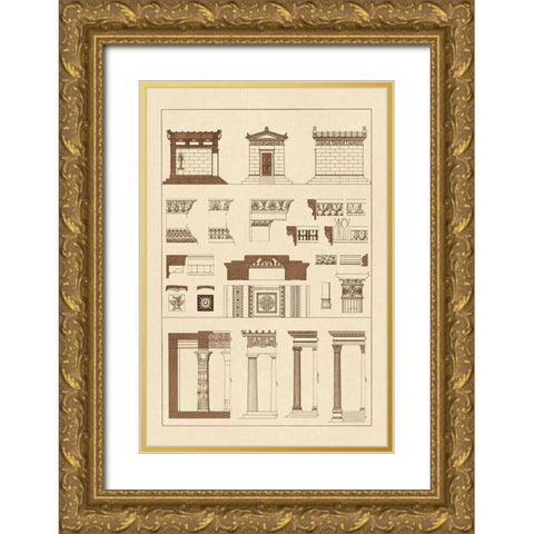Hellenic Chapel and Decorative Forms Gold Ornate Wood Framed Art Print with Double Matting by Buhlmann, J.