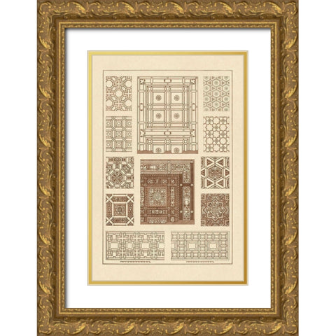 Ceilings with Bays and Mouldings Gold Ornate Wood Framed Art Print with Double Matting by Buhlmann, J.