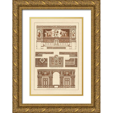 Decoration of Large Halls, Polychrome Gold Ornate Wood Framed Art Print with Double Matting by Buhlmann, J.