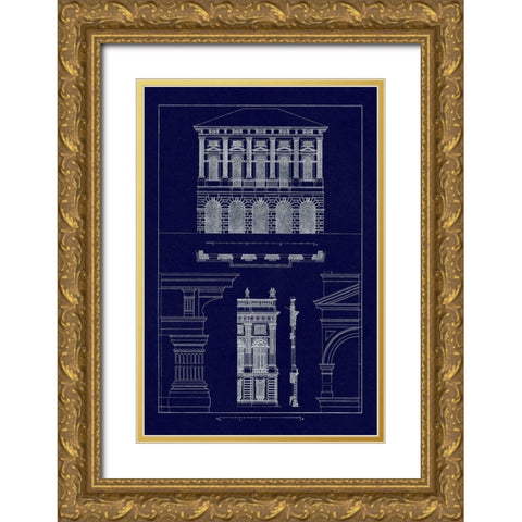Palazzo Verzi at Verona, Palazzo Madama (Blueprint) Gold Ornate Wood Framed Art Print with Double Matting by Buhlmann, J.