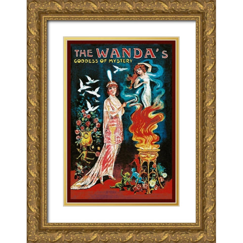Magicians: Wandas Goddess of Mystery Gold Ornate Wood Framed Art Print with Double Matting by Galice, Louis