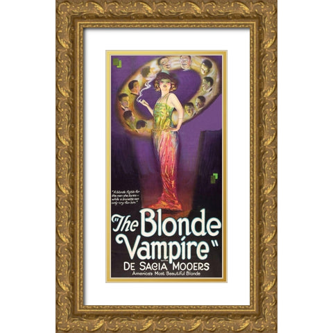 Vintage Film Posters: Blonde Vampire Gold Ornate Wood Framed Art Print with Double Matting by Unknown