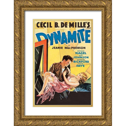 Vintage Film Posters: Dynamite Gold Ornate Wood Framed Art Print with Double Matting by Unknown