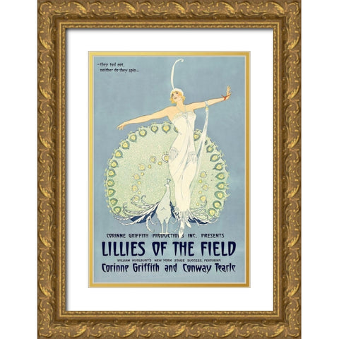 Vintage Film Posters: Lilies of the Field Gold Ornate Wood Framed Art Print with Double Matting by Unknown