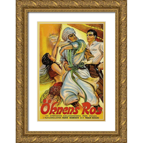 Vintage Film Posters: Love in the Desert Okens Ros Gold Ornate Wood Framed Art Print with Double Matting by Unknown