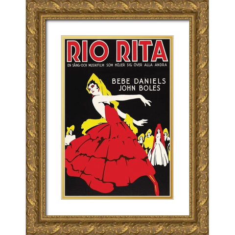 Vintage Film Posters: Rio Rita Gold Ornate Wood Framed Art Print with Double Matting by Unknown