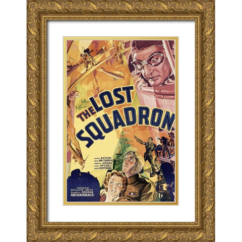 Vintage Film Posters: Lost Squadron Gold Ornate Wood Framed Art Print with Double Matting by Unknown