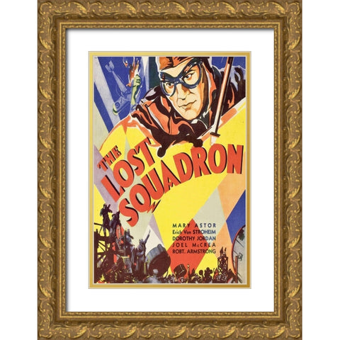 Vintage Film Posters: Lost Squadron Gold Ornate Wood Framed Art Print with Double Matting by Unknown