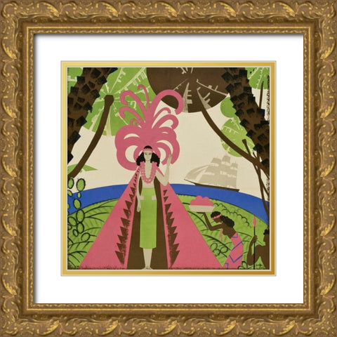 Vintage Film Posters: Bird of Paradise Loiseau de Paradis - Detail Gold Ornate Wood Framed Art Print with Double Matting by Unknown