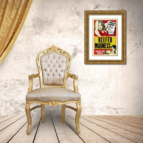 Vintage Vices: Reefer Madness Gold Ornate Wood Framed Art Print with Double Matting by Vintage Vices