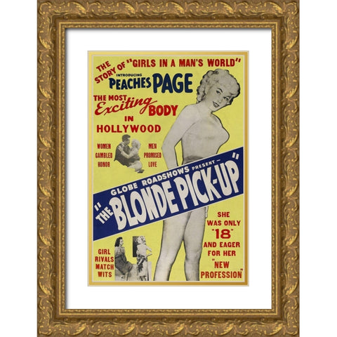 Vintage Vices: Blonde Pick-Up Gold Ornate Wood Framed Art Print with Double Matting by Vintage Vices