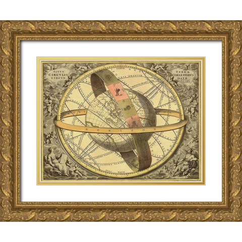 Maps of the Heavens: Circulis Coelestibus Gold Ornate Wood Framed Art Print with Double Matting by Cellarius, Andreas