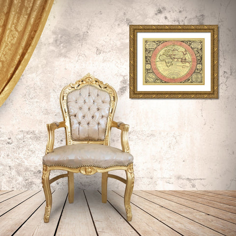 Maps of the Heavens: Hemisphaerium Orbis Antiqui Gold Ornate Wood Framed Art Print with Double Matting by Cellarius, Andreas