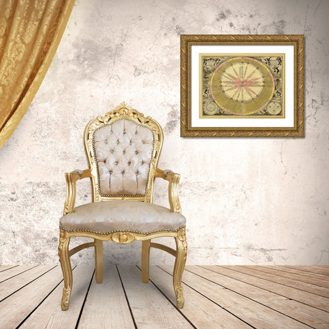 Maps of the Heavens: Theoria Solis Gold Ornate Wood Framed Art Print with Double Matting by Cellarius, Andreas