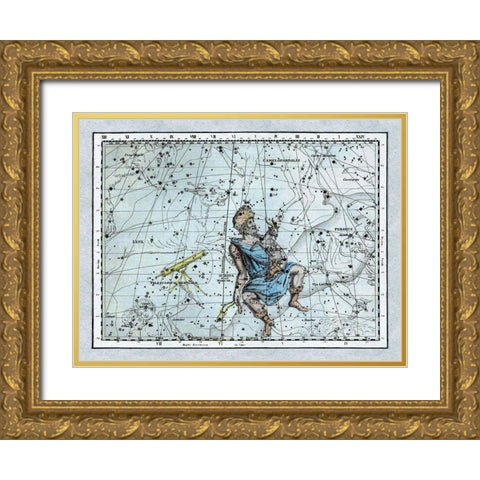 Maps of the Heavens: Auriga the Charioteer Gold Ornate Wood Framed Art Print with Double Matting by Jamieson, Alexander