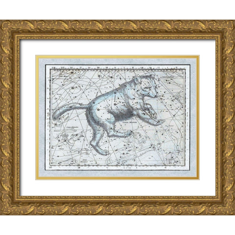 Maps of the Heavens: Ursa Major - The Great Bear Gold Ornate Wood Framed Art Print with Double Matting by Jamieson, Alexander