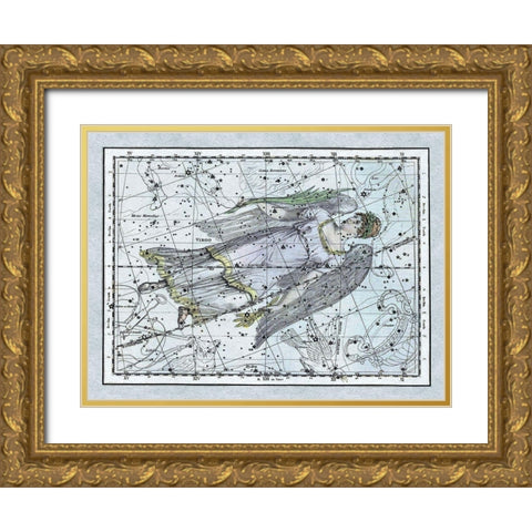 Maps of the Heavens: Virgo the Maiden Gold Ornate Wood Framed Art Print with Double Matting by Jamieson, Alexander