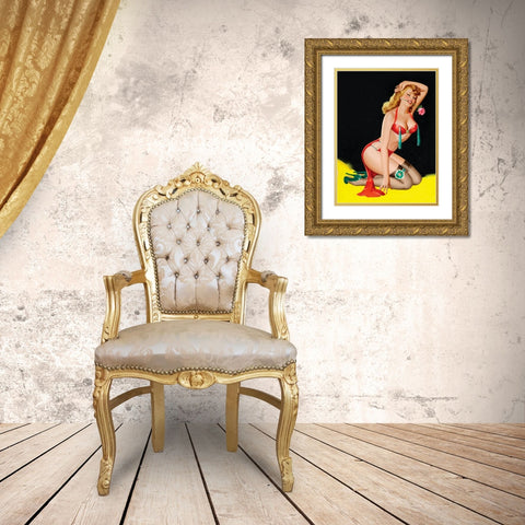 Mid-Century Pin-Ups - Beauty Parade Magazine - Rose Gold Ornate Wood Framed Art Print with Double Matting by Driben, Peter