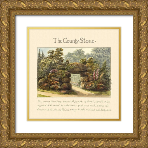 The Country Stone, 1813 Gold Ornate Wood Framed Art Print with Double Matting by Repton, Humphry