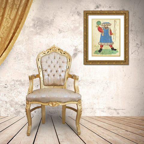 Civic festival of the Nuremberg Schembartlauf - Blue Costume Gold Ornate Wood Framed Art Print with Double Matting by German 16th Century