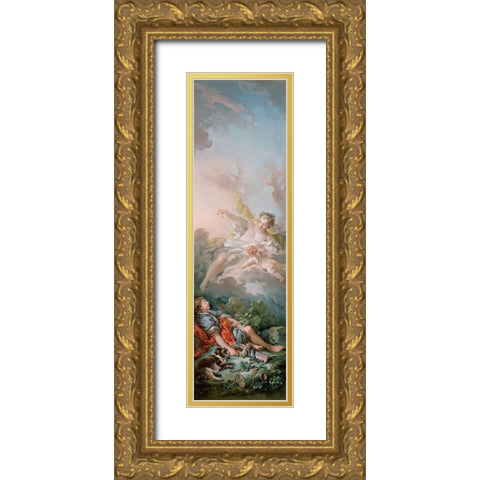 Aurora and Cephalus Gold Ornate Wood Framed Art Print with Double Matting by Boucher, Francois