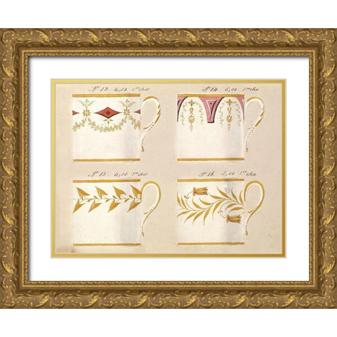 Quatre tasses du 1er choix, ca. 1800-1820 Gold Ornate Wood Framed Art Print with Double Matting by Honore