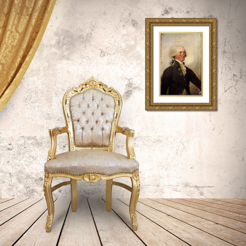 Thomas Jefferson, 1788 Gold Ornate Wood Framed Art Print with Double Matting by Trumbull, John