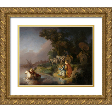 The Abduction of Europa Gold Ornate Wood Framed Art Print with Double Matting by van Rijn, Rembrandt Harmensz