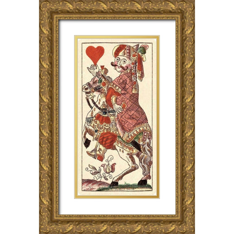 Knight of Hearts (Bauern Hochzeit Deck) Gold Ornate Wood Framed Art Print with Double Matting by Gobl, Andreas Benedictus