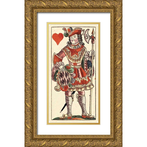 Knave of Hearts (Bauern Hochzeit Deck) Gold Ornate Wood Framed Art Print with Double Matting by Gobl, Andreas Benedictus