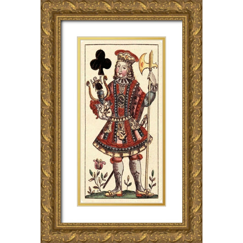 Knave of Clubs (Bauern Hochzeit Deck) Gold Ornate Wood Framed Art Print with Double Matting by Gobl, Andreas Benedictus