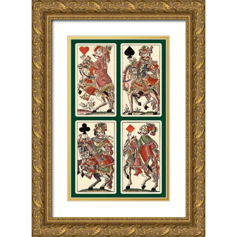 Knights (Bauern Hochzeit Deck) Gold Ornate Wood Framed Art Print with Double Matting by Gobl, Andreas Benedictus