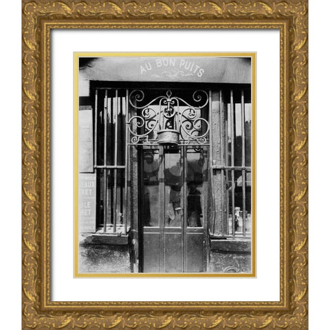 Paris, 1901 - Au bon puits, rue Michel Le Conte Gold Ornate Wood Framed Art Print with Double Matting by Atget, Eugene