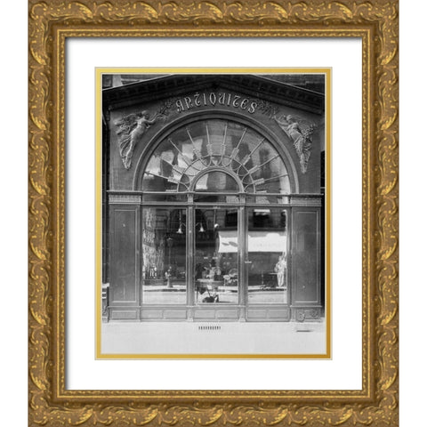 Paris, 1902 - Antique Store, rue du Faubourg-Saint-Honore Gold Ornate Wood Framed Art Print with Double Matting by Atget, Eugene