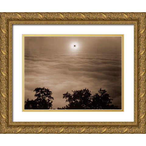Solar Eclipse from Santa Lucia Range, California, January 1, 1889 Gold Ornate Wood Framed Art Print with Double Matting by Watkins, Carleton