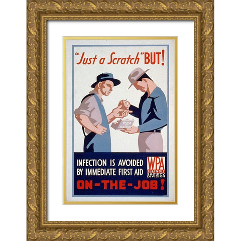 Just a scratch Gold Ornate Wood Framed Art Print with Double Matting by WPA