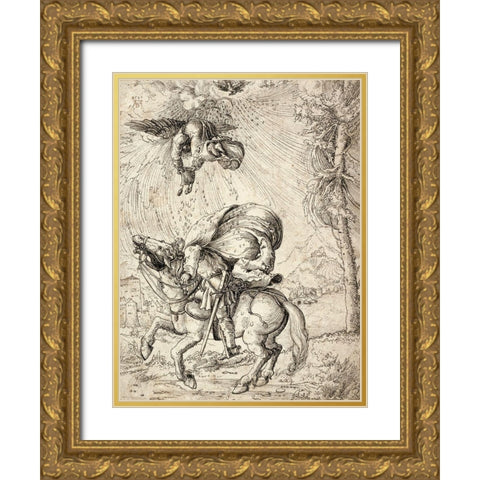 The Conversion of Saint Paul Gold Ornate Wood Framed Art Print with Double Matting by Huber, Wolf
