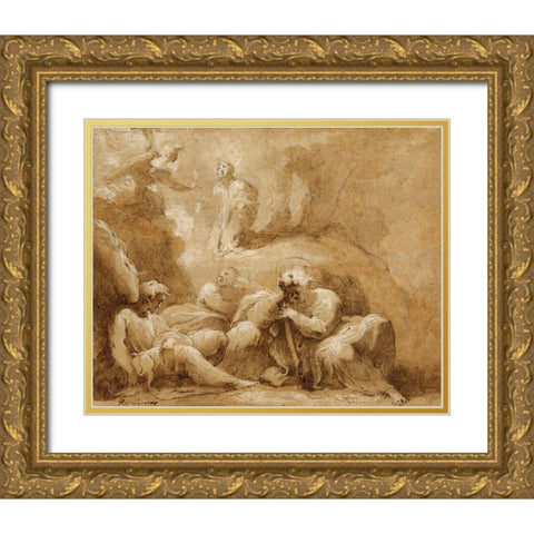 The Agony in the Garden Gold Ornate Wood Framed Art Print with Double Matting by Castello, Valerio