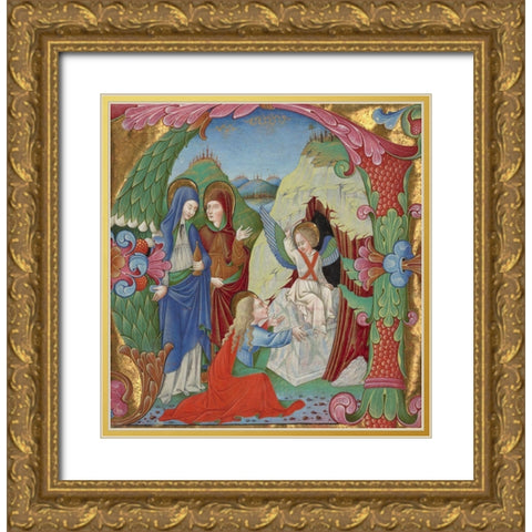 Cutting from an Antiphonal Gold Ornate Wood Framed Art Print with Double Matting by da Gallarate, Bartolomeo Riossi