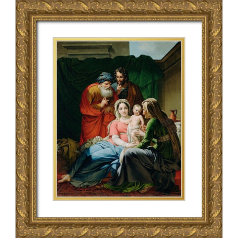 The Holy Family Gold Ornate Wood Framed Art Print with Double Matting by Paelinck, Joseph