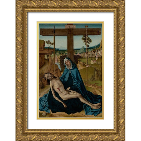 Pieta Gold Ornate Wood Framed Art Print with Double Matting by Gallego, Fernando