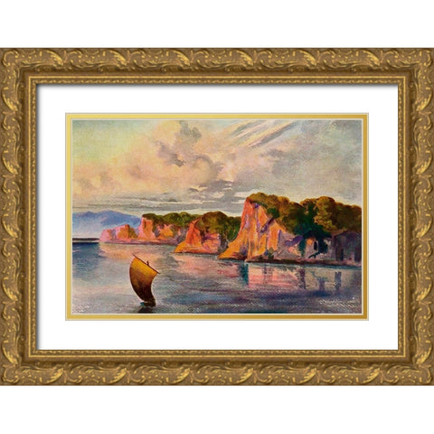 Die Roten Lampen vom Ceylon Ratu Pana, Laterit-Felsen bei Belligemma Gold Ornate Wood Framed Art Print with Double Matting by Haeckel, Ernst