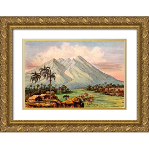 Der Vulkan Salak bei Buitenzorg Gold Ornate Wood Framed Art Print with Double Matting by Haeckel, Ernst