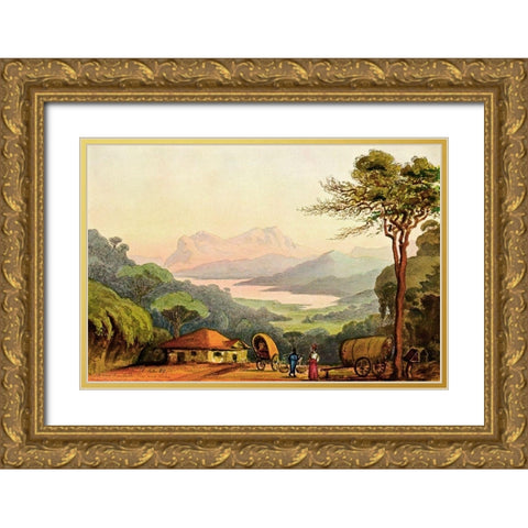 Nurellia-See Vom Rambodde-PaÃŸ, Ceylon Gold Ornate Wood Framed Art Print with Double Matting by Haeckel, Ernst