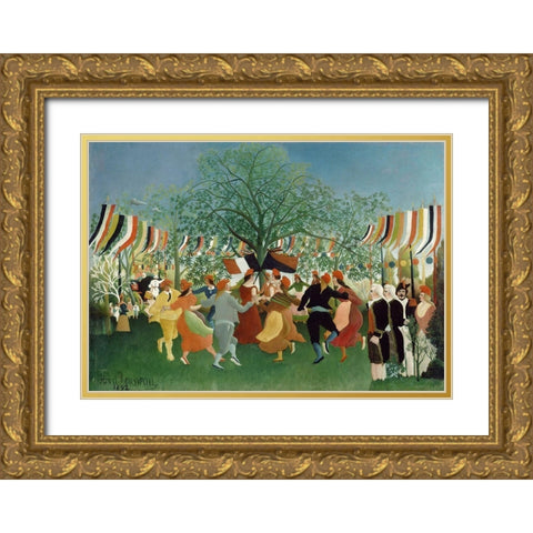 A Centennial of Independence Gold Ornate Wood Framed Art Print with Double Matting by Rousseau, Henri