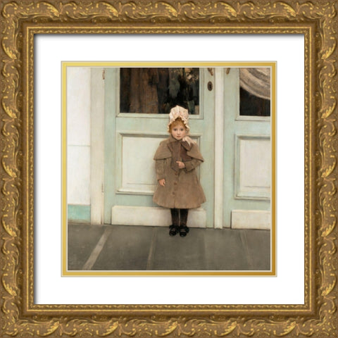 Jeanne Kefer Gold Ornate Wood Framed Art Print with Double Matting by Khnopff, Fernand
